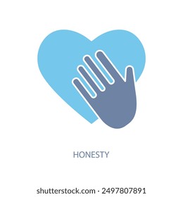 Icono de línea de concepto de honestidad. Ilustración de elemento simple. diseño de símbolo de esquema de concepto de honestidad.