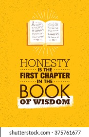 Honesty Is The First Chapter In The Book Of Wisdom. Strong Inspiring Creative Motivation Quote. Vector Typography Banner Design Concept 