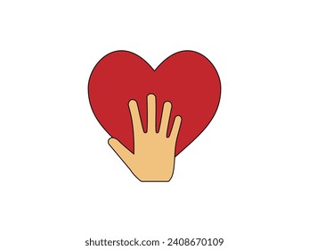 Honesty, heart, hand icon. Vector illustration.
