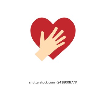 Honesty, heart, hand icon. Vector illustration.