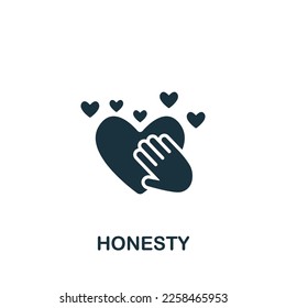 Honesty icon. Monochrome simple sign from core values collection. Honesty icon for logo, templates, web design and infographics.