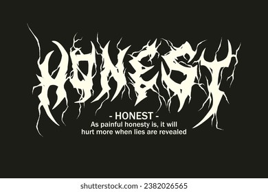 Honesty Metal Typography – Brutal Deathcore Font for T-Shirt and Poster Design