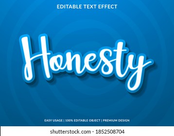 honesty text effect editable template with bold and 3d style use for business quote logo and brand
