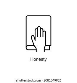 Honesty vector outline Icon. Pixel Perfect. For Mobile and Web. stock illustration
