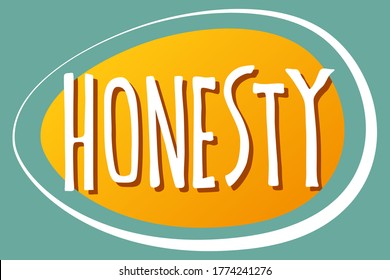 Honesty word, lettering text banner
