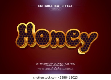 Honey 3D editable text effect template