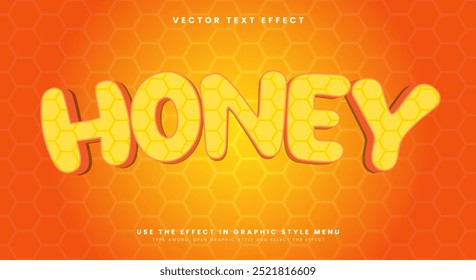 Honey 3d editable text effect Template with honey background