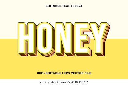 honey 3d text effect and editable text, template 3d style use for yellow tittle