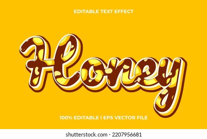 honey 3d text effect with trendy theme. yellow text lettering typography font style