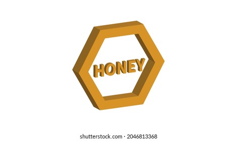 Logotipo vectorial Honey 3D. Logo de Honey Bee