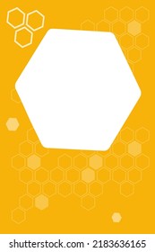 Honey abstract background with honeycomb and bee. Vector illustration