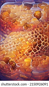 Honey abstract pattern. Glitter design. vector illustration