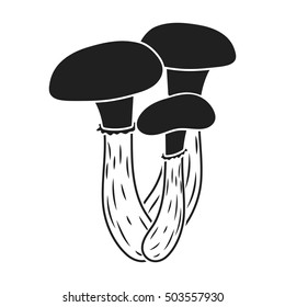 Honey agaric icon in black style isolated on white background. Mushroom symbol stock vector illustration.