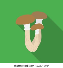 Honey agaric icon in flat style isolated on white background. Mushroom symbol stock vector illustration.