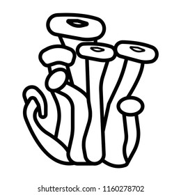 Honey agaric mushrooms icon. Hand drawn armillaria mellea edible fungus