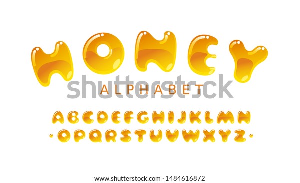 Honey Alphabet Amber Bubble Uppercase Vector Stock Vector (Royalty Free ...