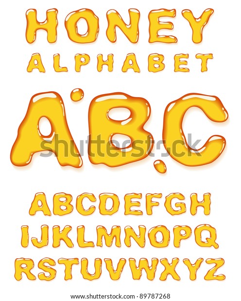 Honey Alphabet Vector Letters Set Stock Vector (Royalty Free) 89787268