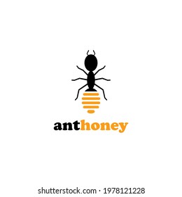 honey ant logo design. two element combination logo
