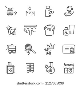 Honey, Apiary, Beekeeping  icons set . Honey, Apiary, Beekeeping  pack symbol vector elements for infographic web