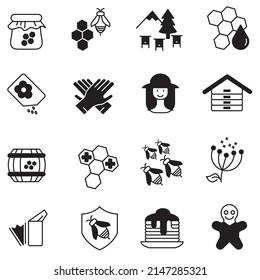 Honey, Apiary, Beekeeping icons set . Honey, Apiary, Beekeeping pack symbol vector elements for infographic web