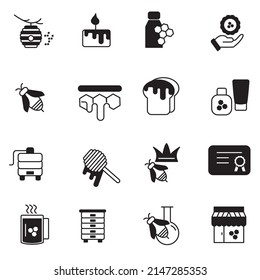 Honey, Apiary, Beekeeping icons set . Honey, Apiary, Beekeeping pack symbol vector elements for infographic web