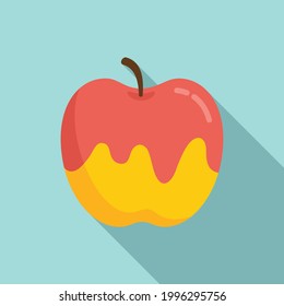 Honey apple icon. Flat illustration of Honey apple vector icon for web design