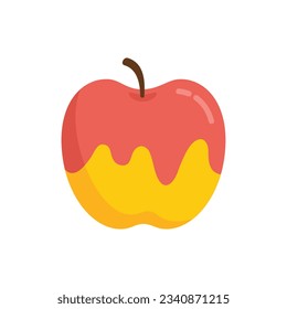 Icono de manzana de miel. Ilustración plana del icono vector de manzana de miel para el diseño web aislado