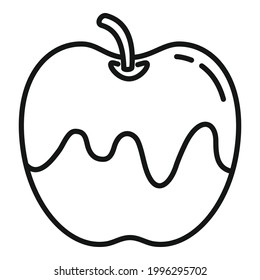 Honey apple icon. Outline Honey apple vector icon for web design isolated on white background