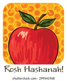 honey with apple for Rosh Hashana jewish new year