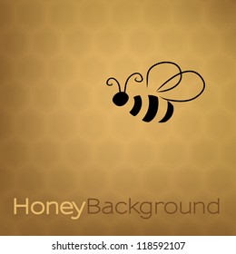 Honey background with bee