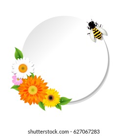 Honighintergrund und Biene und Banner, Vektorgrafik