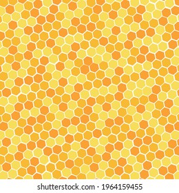 Honey Background with Bees Working on a Honeycomb, vector