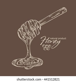 Honey background , hand drawn