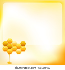 Honey background, vector illustration with honeycells, gradient mesh used, EPS10 compatible