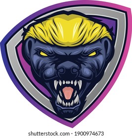 LOGOTIPO DE VECTOR DE CABEZA DE LA BADGER DE HONEY