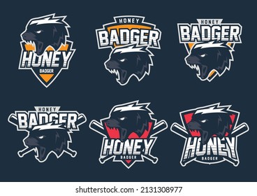 Honey Badger Logo collection vector illustration