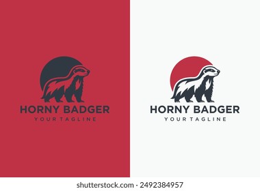 Honey Badger Logo Design Vector illustration	