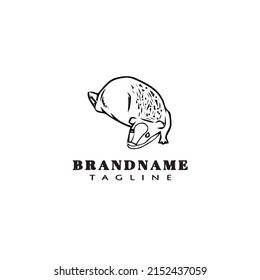 honey badger logo icon design template black modern isolated vector