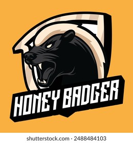 Honey Badger Mascot Vector Design for Powerful and Agressive Concepts for Team, Squad, Club, Sports Etc.