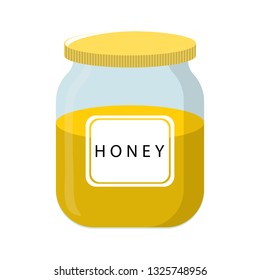 Honey Bank isolated on white background. Natural Healthy Food Production Honey. Vector illustration for Your Design.