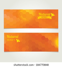 Honey banner. Abstract bee design.