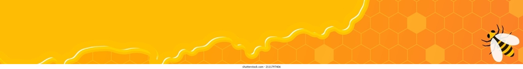 Honey banner, with copy space, 728x90