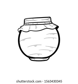 honey barrel doodle icon vector hand drawing 