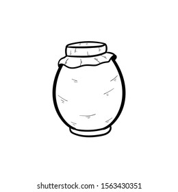 honey barrel doodle icon vector hand drawing 