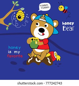 honey bear cartoon vector 