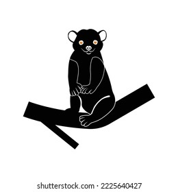 Honey bear kinkajou animal icon | Black Vector illustration |