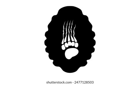 Honey and bear logo, black isolated silhouette