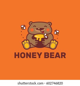 Honey Bear. Logo Template.