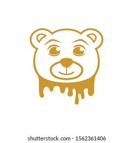 honey bear logo vector illustration