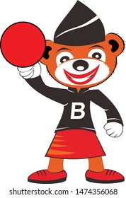 honey bear mascot is in action
